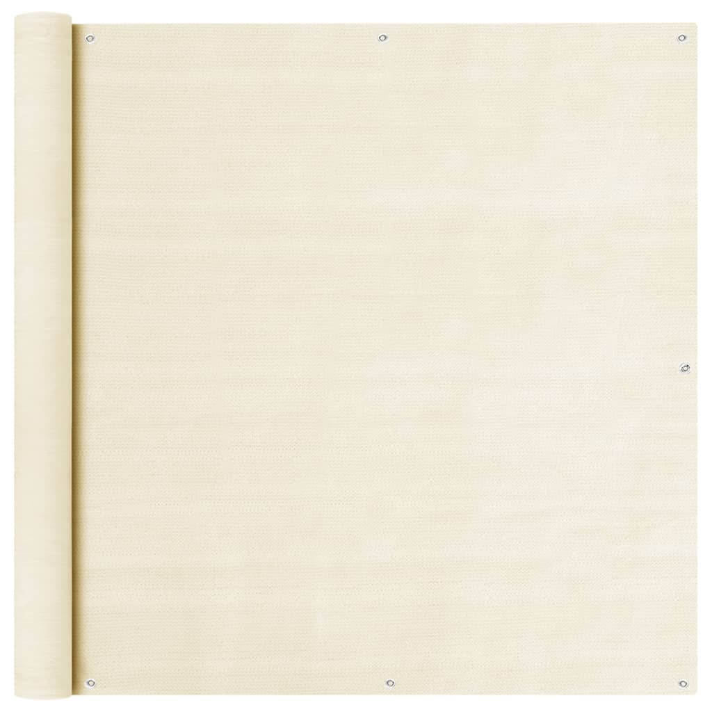 altanafskærmning 120x600 cm HDPE cremefarvet billede