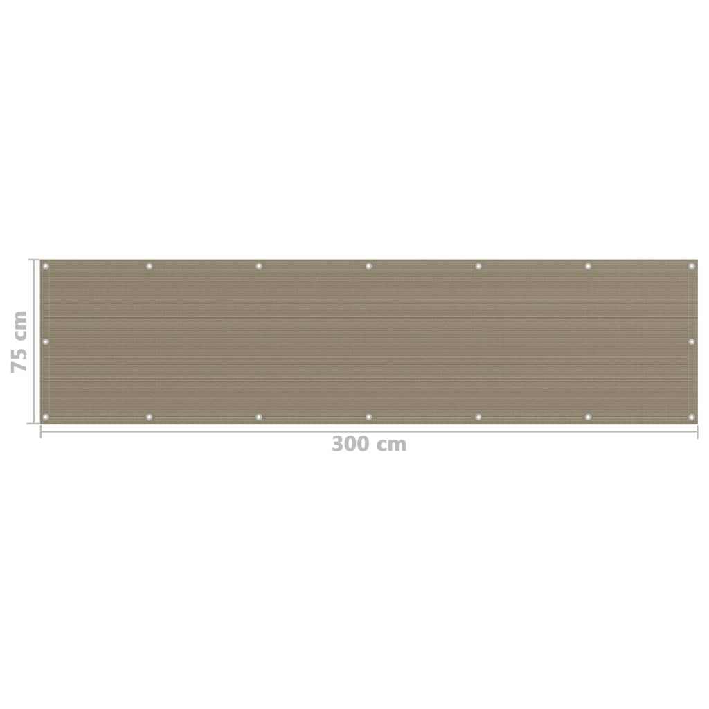 altanafskærmning 75x300 cm HDPE gråbrun