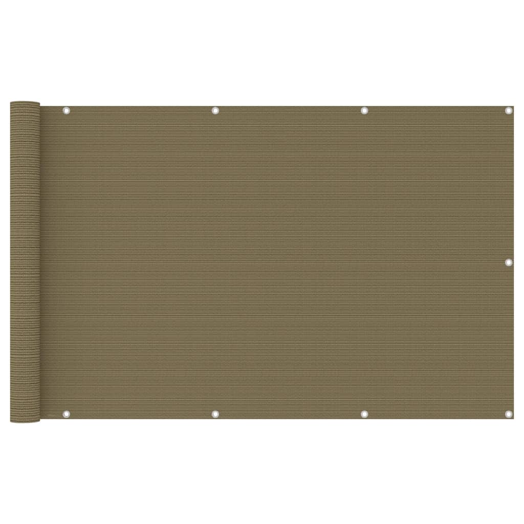 altanafskærmning 120x400 cm HDPE gråbrun billede