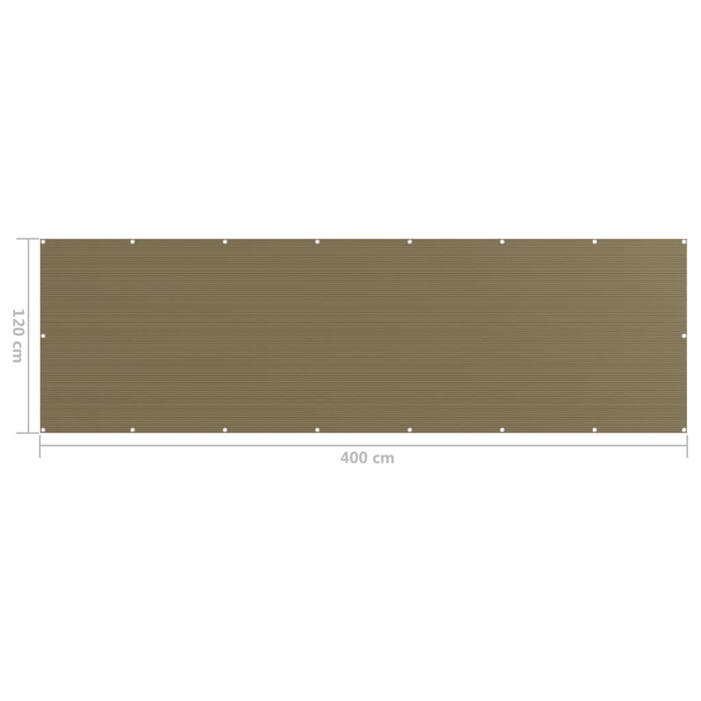 altanafskærmning 120x400 cm HDPE gråbrun