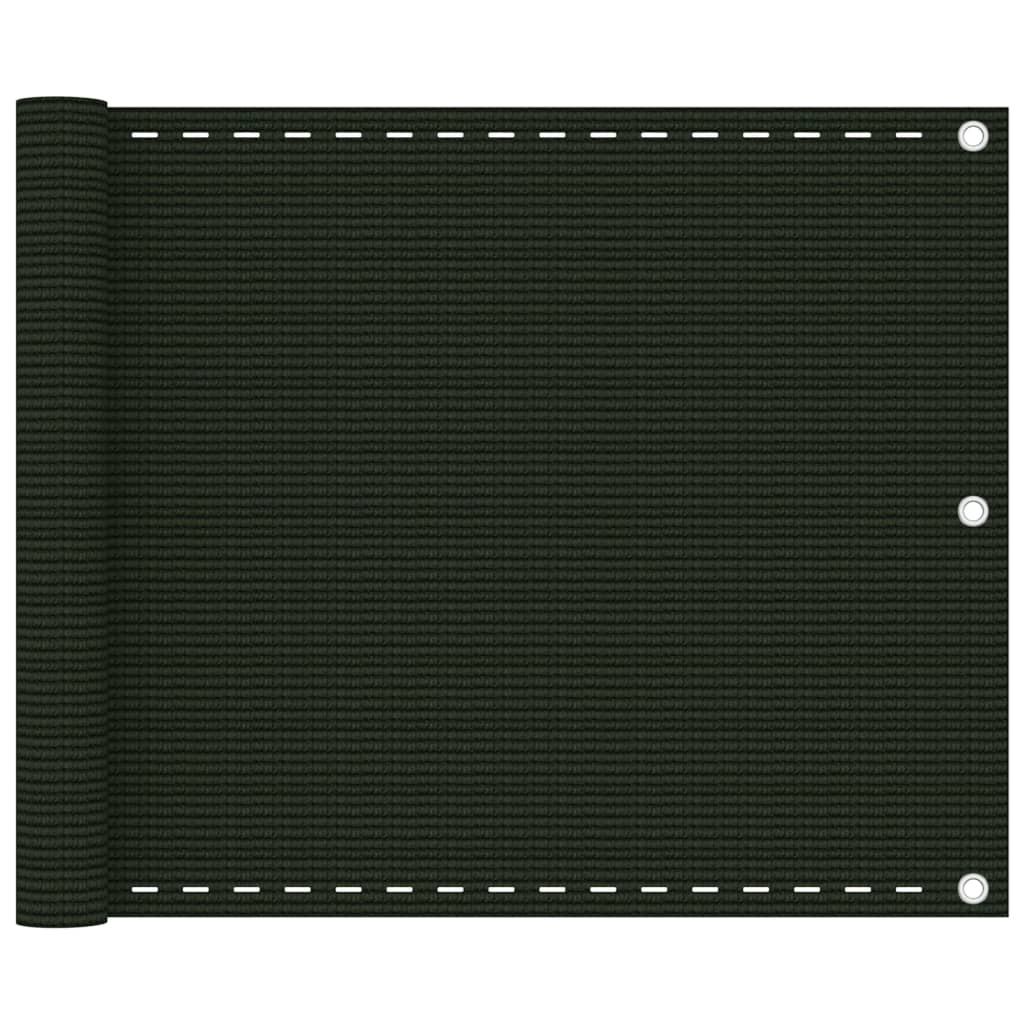 altanafskærmning 75x600 cm HDPE mørkegrøn billede
