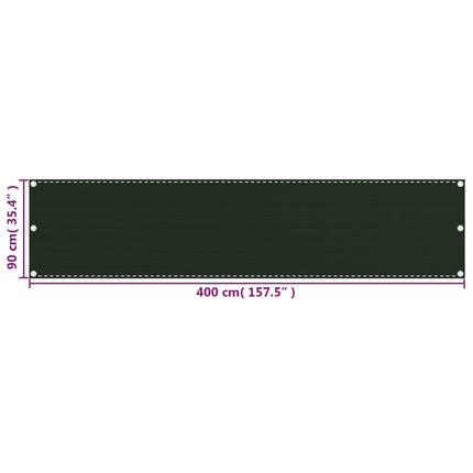 altanafskærmning 90x400 cm HDPE mørkegrøn