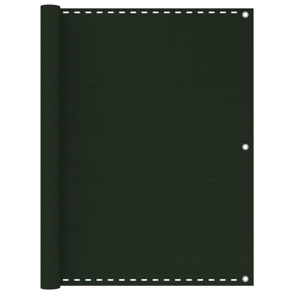 altanafskærmning 120x400 cm HDPE mørkegrøn billede