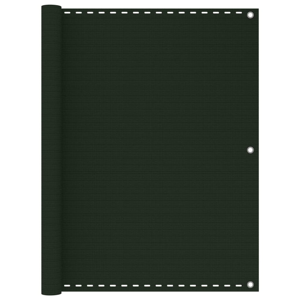 altanafskærmning 120x600 cm HDPE mørkegrøn billede