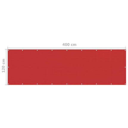 altanafskærmning 120x400 cm HDPE rød