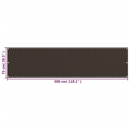 altanafskærmning 75x300 cm HDPE brun