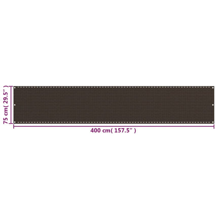 altanafskærmning 75x400 cm HDPE brun