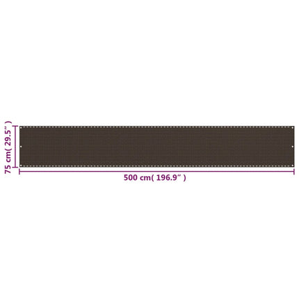 altanafskærmning 75x500 cm HDPE brun