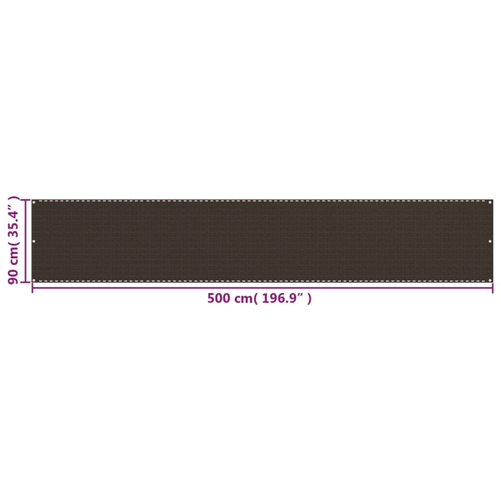 altanafskærmning 90x500 cm HDPE brun
