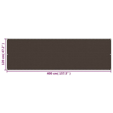 altanafskærmning 120x400 cm HDPE brun