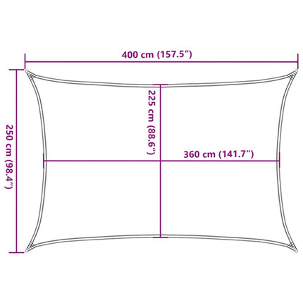 solsejl 160 g/m² 2,5x4 m HDPE antracitgrå