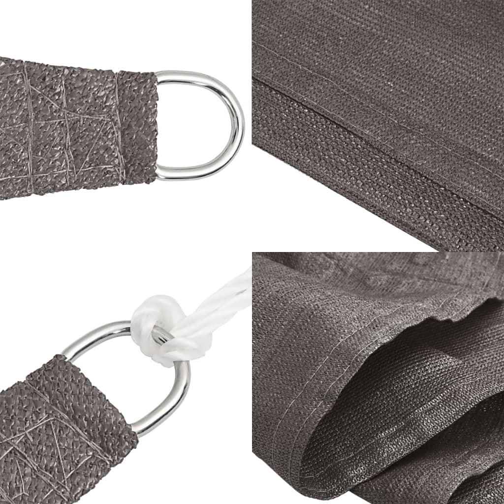 solsejl 160 g/m² 4,5x4,5x4,5 m HDPE antracitgrå