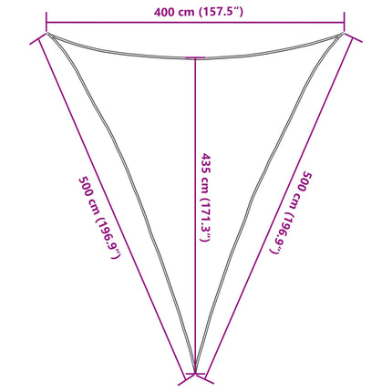solsejl 4x5x5 m 160 g/m² HDPE antracitgrå