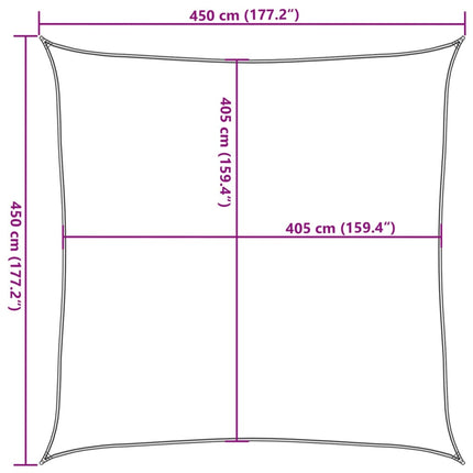 solsejl 4,5x4,5 m 160 g/m² HDPE beige