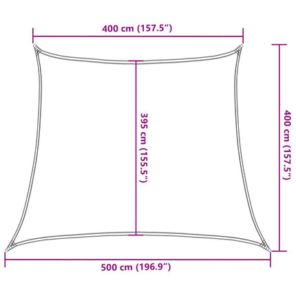 solsejl 4/5x4 m 160 g/m² HDPE beige