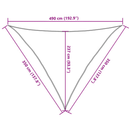 solsejl 160 g/m² 3,5x3,5x4,9 m HDPE cremefarvet