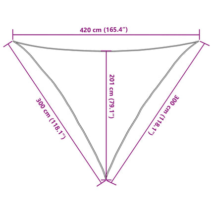 solsejl 160 g/m² 3x3x4,2 m HDPE hvid