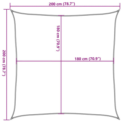 solsejl 2x2 m 160 g/m² HDPE lysegrøn
