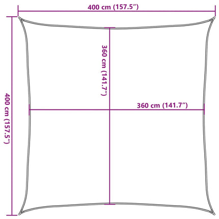 solsejl 4x4 m 160 g/m² HDPE lysegrøn