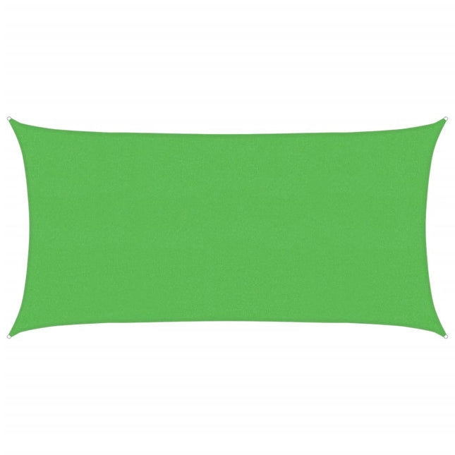 solsejl 2x3,5 m 160 g/m² HDPE rektangulær lysegrøn