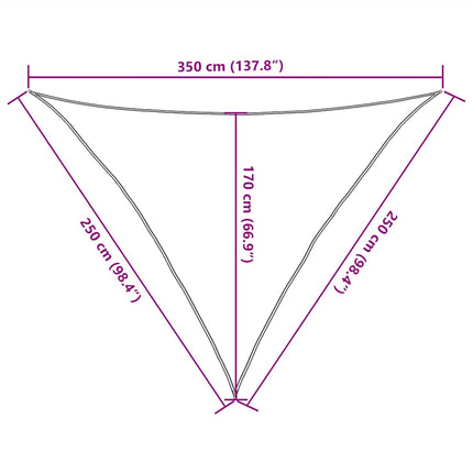 solsejl 160 g/m² 2,5x2,5x3,5 m HDPE lysegrøn