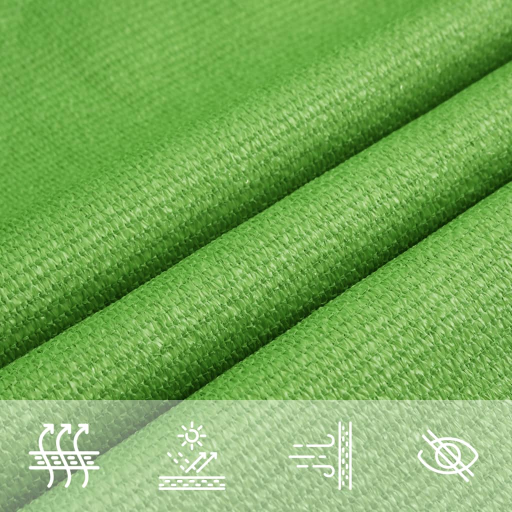 solsejl 5x6x6 m 160 g/m² HDPE lysegrøn