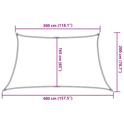 solsejl 3/4x2 m160 g/m² HDPE lysegrøn