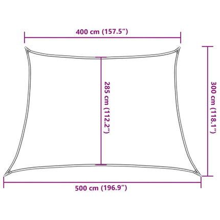 solsejl 4/5x3 m 160 g/m² HDPE lysegrøn