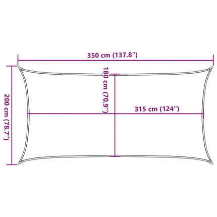 solsejl 2x3,5 m 160 g/m² HDPE terrakotta