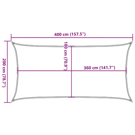 solsejl 2x4 m 160 g/m² HDPE terrakotta