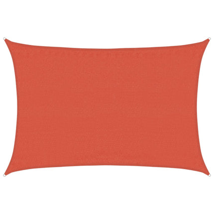 solsejl 3,5x4,5 m rektangulær 160 g/m² HDPE terrakottafarvet