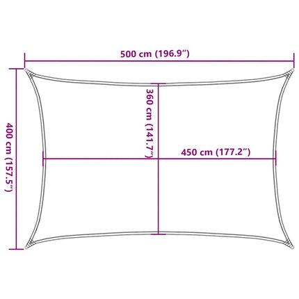 solsejl 160 g/m² 4x5 m HDPE gråbrun