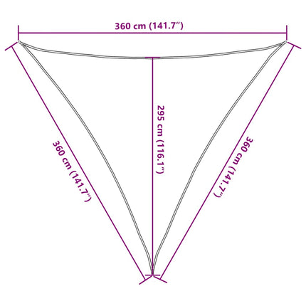 solsejl 160 g/m² 3,6x3,6x3,6 m HDPE gråbrun