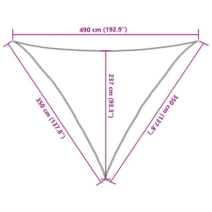 solsejl 160 g/m² 3,5x3,5x4,9 m HDPE gråbrun