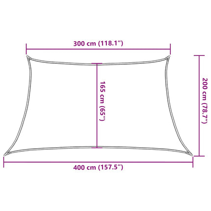 solsejl 3/4x2 m 160 g/m² HDPE gråbrun