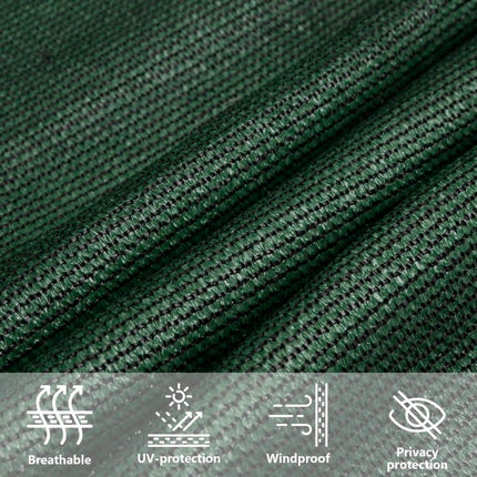 solsejl 2,5x4,5 m 160 g/m² HDPE mørkegrøn
