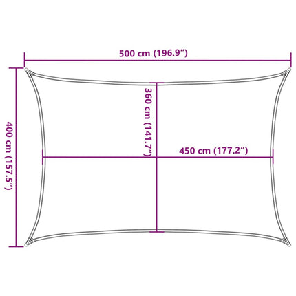 solsejl 4x5 m 160 g/m² HDPE mørkegrøn