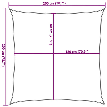 solsejl 2x2 m 160 g/m² HDPE blå