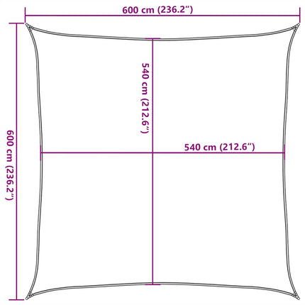 solsejl 160 g/m² 6x6 m firkantet HDPE beige