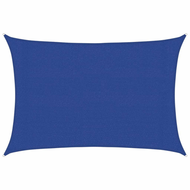 solsejl 3x4 m 160 g/m² rektangulær HDPE blå