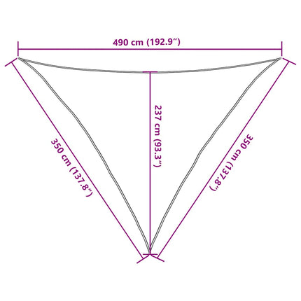 solsejl 160 g/m² 3,5x3,5x4,9 m HDPE blå