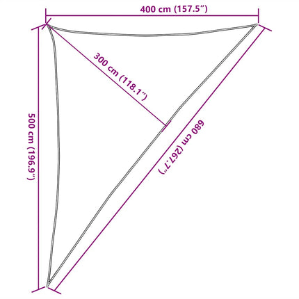 solsejl 4x5x6,8 m 160 g/m² HDPE rød