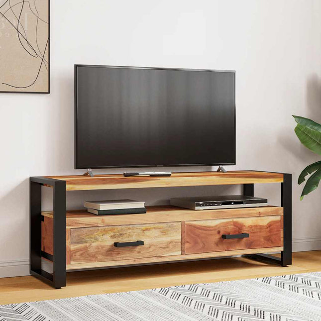 tv-skab 120x35x45 cm massivt træ med honningfarvet finish