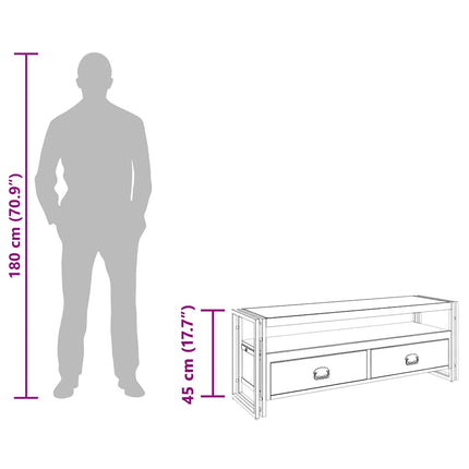 tv-skab 120x35x45 cm massivt træ med honningfarvet finish