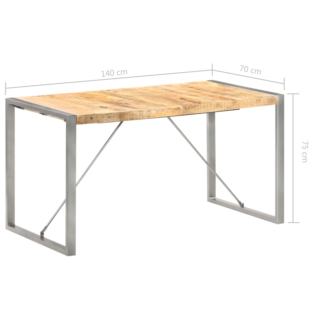 spisebord 140x70x75 cm massivt ru mangotræ