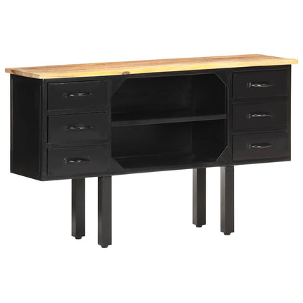 skænk 110x30x65 cm massivt ru mangotræ og stål