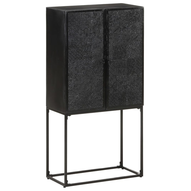 skænk 60x30x120 cm massivt akacietræ og mangotræ sort
