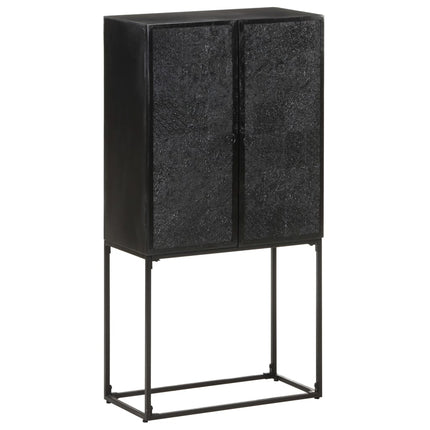 skænk 60x30x120 cm massivt akacietræ og mangotræ sort