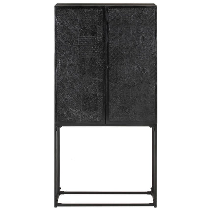 skænk 60x30x120 cm massivt akacietræ og mangotræ sort
