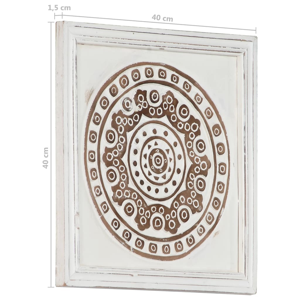 håndskårne vægpaneler 2 stk 40x40x1,5 cm MDF